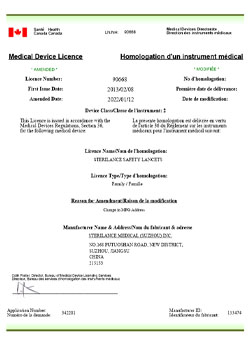 Certificado Canadá MDL Categoria II